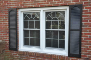 Exterior Rounded Grid Window Installed