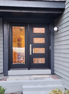 Guardian Double Door - 4 Lite Spot Light Full Glass Inoperable Sidelite - Black - West Windsor