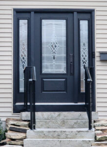 Guardian Entry Door - Sidelites Grace Decorative Glass - Black