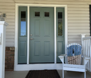 ProVia Bi Lite Entry Door - Sidelites Exterior Waterfall Privacy Glass - Eucalyptus - Hamilton NJ