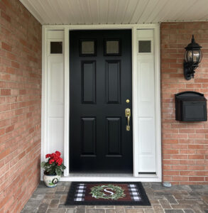 ProVia Single Door - White Sidelites Privacy Rain Glass - Black - Hamilton NJ