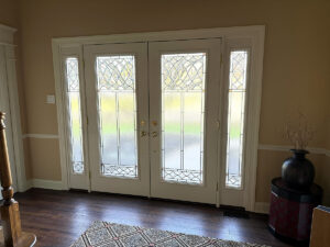 Guardian Double Door Sidelights Full Light London Decorative Glass Whipped Cream - Lawrence NJ